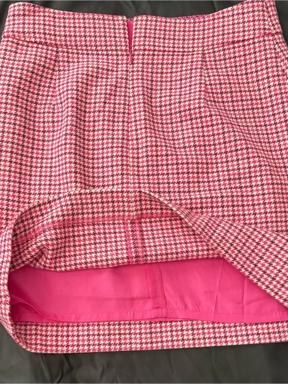 J. Crew Pink Houndstooth Mini Skirt